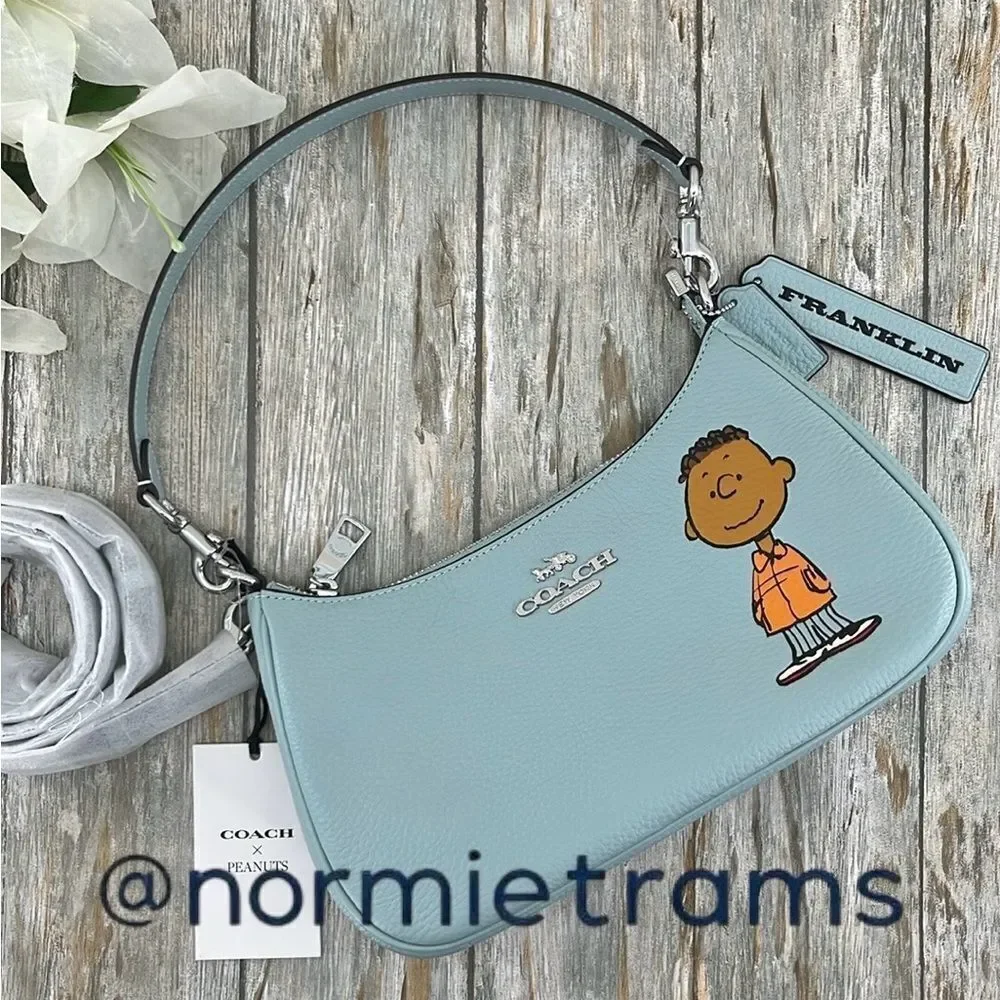 Coach X Peanuts Leather Teri Shoulder Bag With Franklin Crossbody Purse